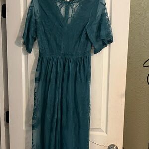PinkBlush Boutique Large Teal Maxi Dress